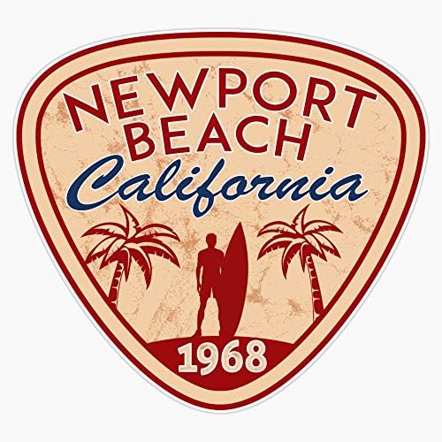EMC Grafik Newport Beach California Sörfçü Sörf Sörf Okyanus Plaj Tatil Vinil Su Geçirmez Sticker Çıkartma Araba Dizüstü Duvar