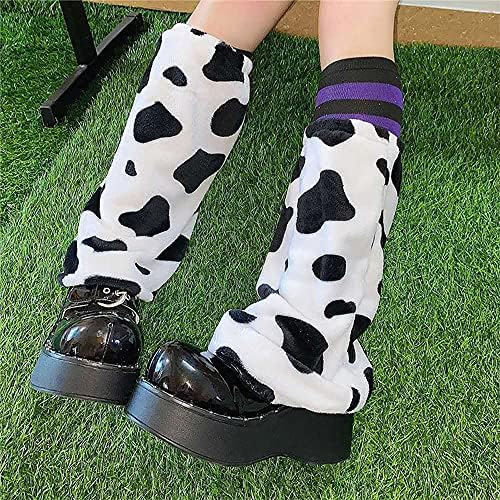BZB kadın Kawaii Pembe Yay bacak ısıtıcısı Çorap Lolita Harajuku Bulanık Kabarık Peluş Karikatür Cosplay Ayak sıcak tutan çoraplar