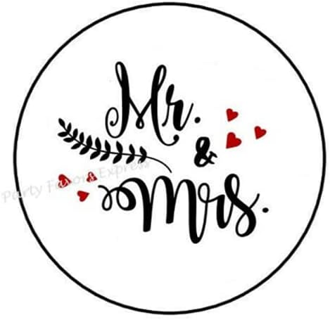 1.5 İnç Mr ve Mrs Düğün Çıkartmaları-Mr ve Mrs Çıkartmaları-Düğün Çıkartmaları Zarf Mühürler Etiketleri - AA61RK (30 Adet)