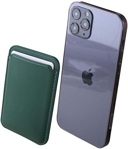 UCUZ PAZAR Deri Kart Tutucu ile Uyumlu Telefonun Arka için iPhone 12 / Mini / Pro / Pro MAX, MagSafe Manyetik Telefon Cüzdan