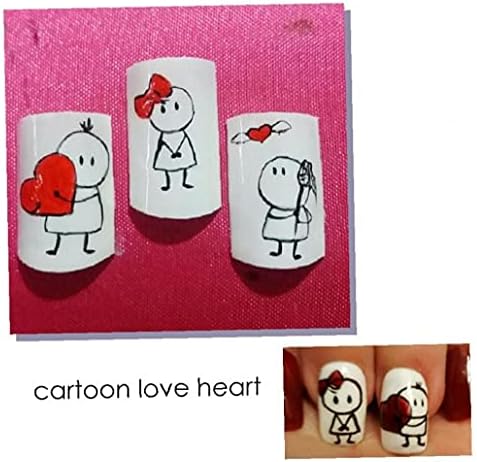 Onsınıc 1 Takım Çivi Sticker Sevimli Karikatür Tırnak DIY Tasarım Çıkartmaları Manikür Sanat Dekor Sevgililer Hediye için