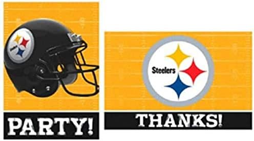 Pittsburgh Steelers Koleksiyonu Parti Davetiyeleri ve Teşekkür Kartı Setleri
