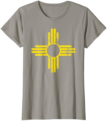 New Mexico Bayrağı Gömlek Sıkıntılı Sarı Zia Güneş Yalnız Gömlek