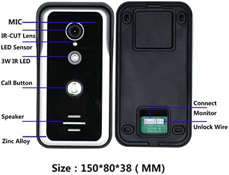 Kapı Zili Görüntülü İnterkom WİFİ Görüntülü Kapı Telefonu Sistemi Ev İnterkom İle 7 İnç Dokunmatik Ekran AHD 1080 P Kapı Zili