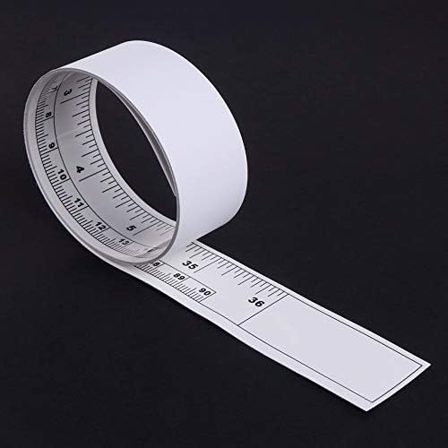 DSWJC Kendinden Yapışkanlı Metrik şerit metre Vinil Gümüş Cetveller Dikiş Makinesi Etiket 0JC01 (Renk: Beyaz, Uzunluk: 0.9