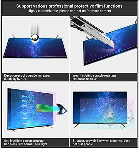 JHZDX Mat TV ekran koruyucu film için 75 inç, Anti-mavi ışık Anti Scratch Azaltma göz koruma filmi için LCD LED OLED & QLED