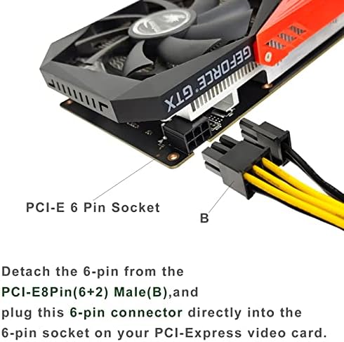 (4 Paket) JZYMOD PCIE 8 Pin Dişi Çift PCIE 8 Pin (6+2) Erkek Güç Kaynağı Uzatma Kablosu, PCI-e VGA Y Bölücüler Madencilik Ekran