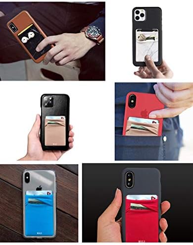 WUOJI RFID Engelleme Telefon Kartı Cüzdan-Çift Güvenli Cep-Ultra-İnce Kendinden Yapışkanlı Kredi Kartı Tutucu Kart Kollu Telefon