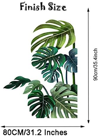 Tropikal Yeşil Bitki Duvar Çıkartması Monstera Ceative Çıkarılabilir DIY için Oturma Odası, yeşil Yaprak Duvar Sticker için