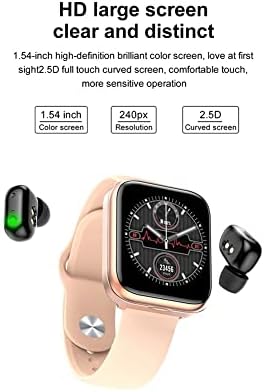 GOUCER akıllı saat ve Kulaklık 2 in 1, Büyük Ekran Adım Sayma Akıllı Bluetooth Bilezik Bluetooth spor saat Pedometre (Renk: