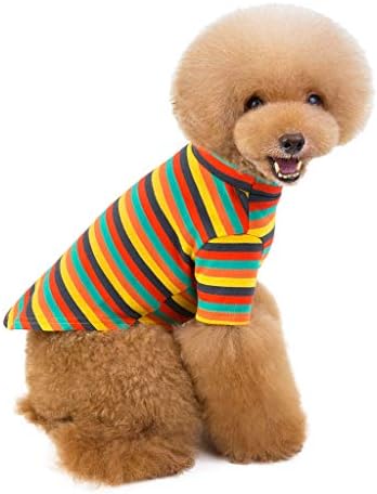 Köpek kazak evde beslenen hayvan köpek giyim kısa kollu çizgili T-Shirt kazak küçük köpek kedi giyim için