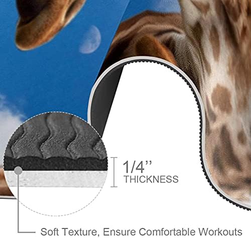 Sıebzeh Üç Zürafalar Premium Kalın Yoga Mat Çevre Dostu Kauçuk Sağlık ve Fitness Kaymaz Mat Her Türlü Egzersiz Yoga ve Pilates