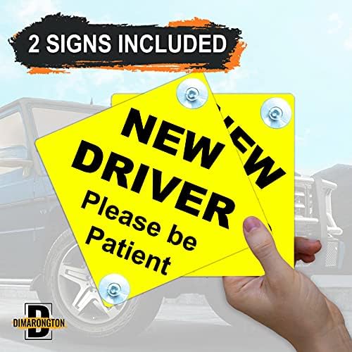 2 Adet Yeni Sürücü Işareti / Etiket / Çıkartması ıçin Araba Pencere / Lütfen Sabırlı Olun Araba Pencere Işaretleri ıle Vantuz
