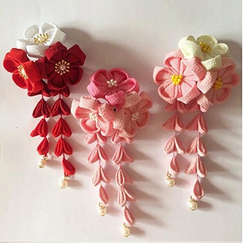El yapımı Japon Tarzı Zarif Kimono Çiçek saç tokası Çiçek [M]