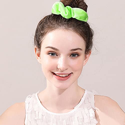 WHAVEL Neon Yeşil Kadife Saç Scrunchies Kadınlar Kızlar için, 16 Paket Saç Scrunchies Kadife Elastik Toka Bobbles Yumuşak Saç