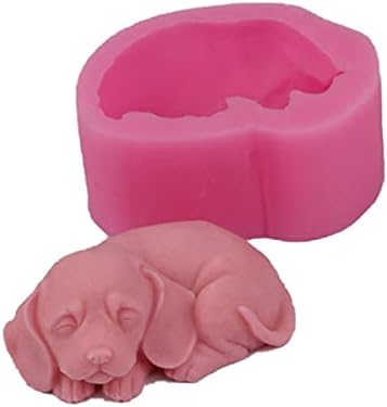 3D Köpek silikon mum kalıpları sevimli köpek sabun kalıp çikolatalı kek fondan pişirme kalıp