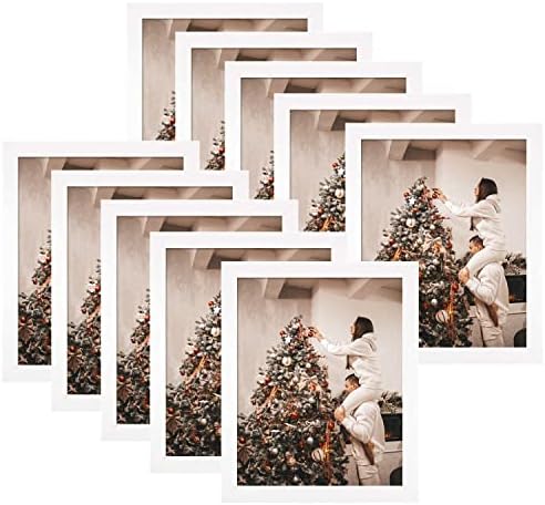 Altın Devlet Sanatı, Fotoğraflar,Poster, Baskılar,Masa veya Duvar Ekranı için Gerçek Camlı 10,8x10 Beyaz Ahşap Resim Çerçevesi