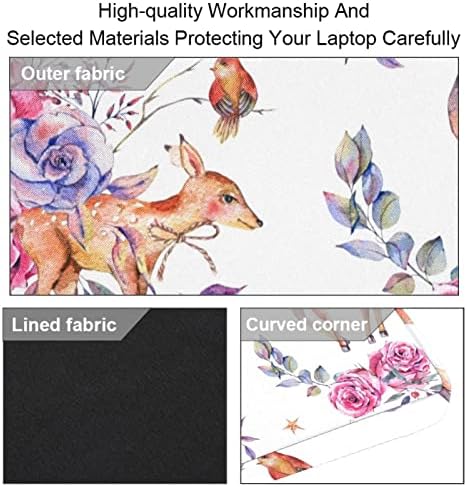 El Boyalı Sika Geyik Gül Çiçek Laptop omuz askılı çanta Kılıf Kol için 13.4 İnç 14.5 İnç Dizüstü laptop çantası Dizüstü Evrak