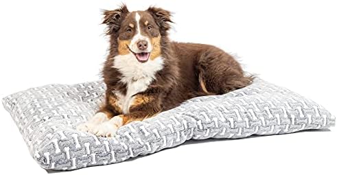 OurPets Kemik Tasarlanmış Köpek Sandık Mat, Köpek Yatağı ve Köpek Sandık Mat (Peluş, Çok Yönlü ve Yıkanabilir Köpek Yatağı