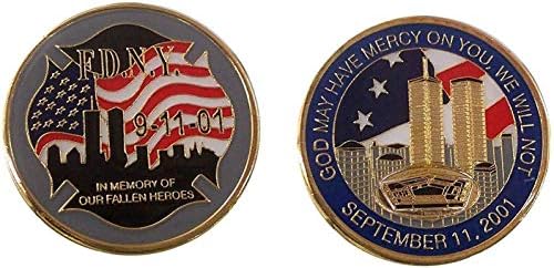F. D. N. Y. 11 Eylül 2001 Tahsil Edilebilir Challenge Coin / Logo Poker / Şanslı Çip