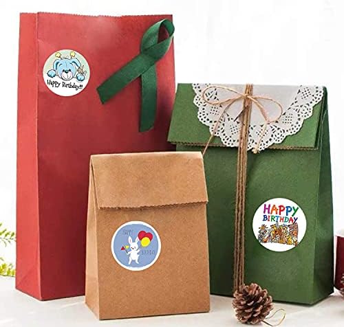 Almiao Mutlu Doğum Günü Çıkartmalar Etiket, 1.5 İnç 500 Pcs Yuvarlak Mutlu Doğum Günü Çıkartmalar Rulo için parti okul Malzemeleri