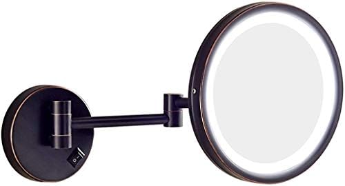 XYSQWZ makyaj Aynası, Kozmetik makyaj aynası 8.5 inç ışık Avrupa Tek Taraflı Led 3 Kat Büyütme Katlanır güzellik Aynası (Renk: