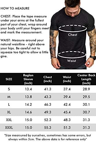 COOFANDY erkek Kas T-Shirt Pilili Raglan Kollu Vücut Geliştirme Spor Tee Kısa Kollu Moda Egzersiz Gömlek Hipster Gömlek