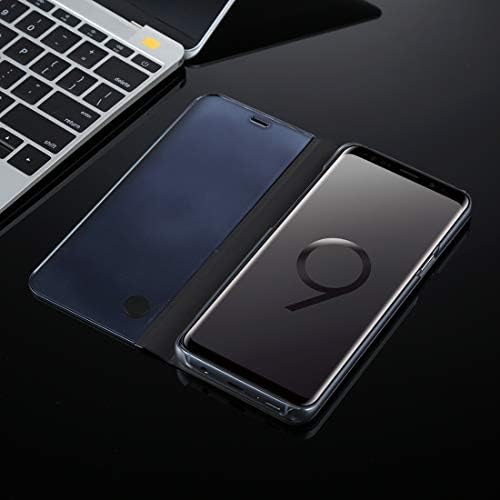Cep Telefonu Kılıfı Çanta için Galaxy S9 + PU Galvanik Ayna Yatay Çevir Deri Kılıf ile Tutucu (Siyah) Arka Kapak Kılıf (Renk: