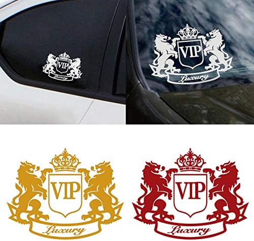 Shineweb Decliate Çift Aslan Taç VIP Mektup Çıkartması Yansıtıcı Etiket Hafif Kullanımı kolay Araba Sticker Motosiklet Araba