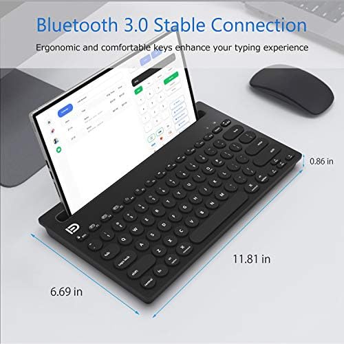 Tablet iPad için Bluetooth Klavye, Tutucu Standlı Kablosuz Çoklu Devcie Bluetooth Klavye Akıllı Telefon Dizüstü Mac Android