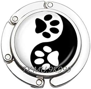 Yin Yang Çanta Kanca Pet Paw Baskı Çanta Kanca Handprint Sanat Çanta Kanca Tai Ji Takı için Hayvan Lover Pet Lover Kedi Köpek