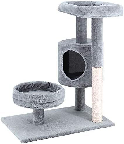 Platformlu ve Tırmalama Direkli Tırmalama Kedi Ağacı, Kapalı Kediler için Kedi Kulesi