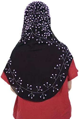 Nefes Kafa Bandı Müslüman Malzemeleri Şapka Giyim Dekorasyon el Sanatları Dekorasyon (açık mor çiçek Siyah)