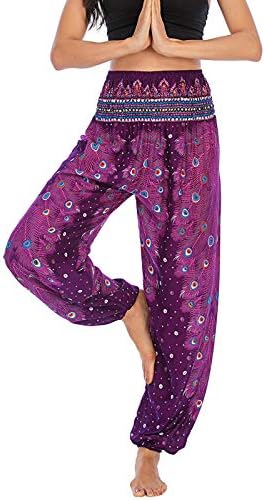 Rahat Gevşek Yoga Pantolon Boho Festivali Yoga Pantolon Erkekler Kadınlar için Tay Harem Pantolon Boho Festivali Hippi Önlük