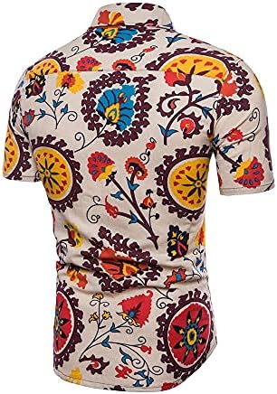 CDQYA Çiçek Retro Set, erkek Plaj Tatil Takım Elbise Yaz Artı Gömlek + Şort Erkek Giyim (Renk: Sarı, Boyutu: XXL Kodu)