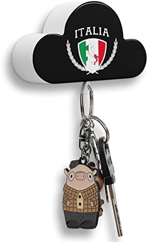 Italia İtalya İtalyan Harita Bayrağı Manyetik anahtar kancası Bulut Şekli Duvar Anahtarlıklar Tutucu Askı Organizatör Ev Ofis