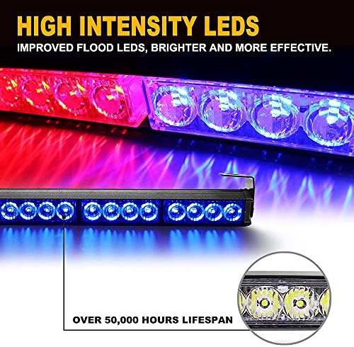 FOXCID 2X6 LED 9 Modları Artı 24 LED 27 13 Modları Trafik Danışmanı Acil Uyarı araç Strobe ışıklar iç Çatı Dash cam Grille