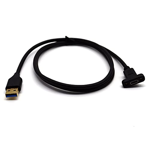 MOTONG USB 3.0 USB C Kablosu, altın Kaplama USB 3.0 Erkek Tipi C Kadın Paneli Vida Dağı ile Şarj kablosu kablosu için Dizüstü