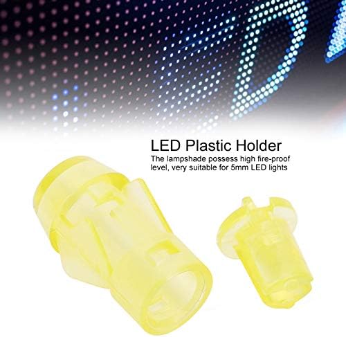 LED Tutucu, 100 Adet PC Gösterge ışığı tutucu Düşük Sıcaklık Dayanımı LED ışık için 5mm Sarı
