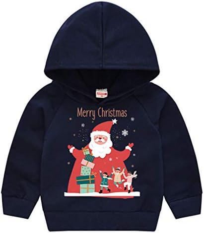 WOCACHİ Noel Yürüyor Boys Hoodies, Noel Santa Ren Geyiği Ağacı Bebek Bebek Kapüşonlu Sweatshirt Kazak