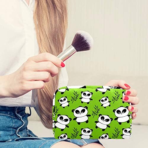 Kozmetik çantası Bayan Makyaj Çantası taşımak İçin seyahat İçin kozmetik değişim tuşları vb, Sevimli Pandalar