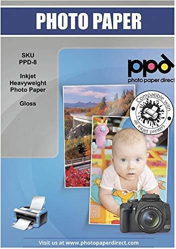 PPD 100 Yaprak Mürekkep Püskürtmeli Parlak Fotoğraf Kağıdı 8. 5x11 64lbs 240gsm 10.9 mil Mektup Boyutu Ağır Anında Kuru ve