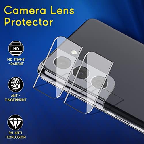 [2 + 2] Ekran Koruyucu için Samsung Galaxy S21 FE 5G 6.4 inç (S21 için Değil), 9 H Sertlik Temperli Cam Kamera Lens Filmi ile-Hizalama