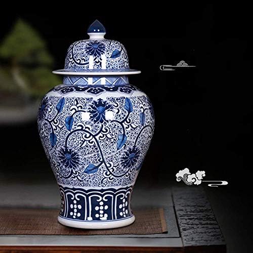 Dekor için JHDPH Vazolar Klasik Mavi ve Beyaz Porselen Dekoratif Çiçek Zencefil Kavanoz Jingdezhen Antik Dekoratif Sanat Çin