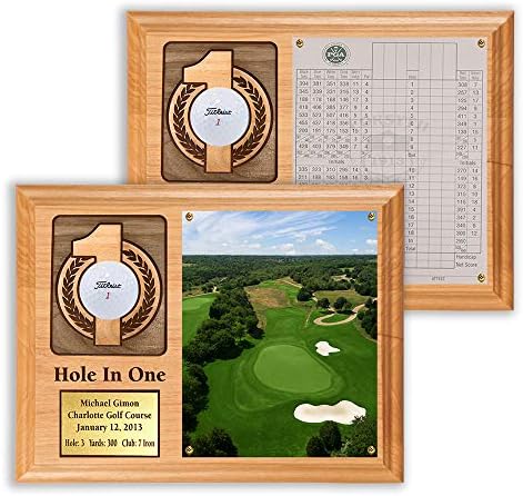 Eureka Golf Ürünleri Delik-in-One Topu ve Puan Kartı veya Fotoğraf Plak ile Ücretsiz Kazınmış Plaka
