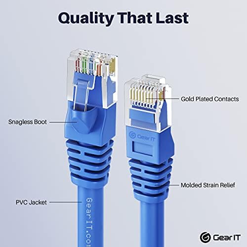 GearİT Cat 6 Ethernet Kablosu 1 ft (24'lü Paket) - Cat6 Yama Kablosu, Cat 6 Yama Kablosu, Cat6 Kablosu, Cat 6 Kablosu, Cat6