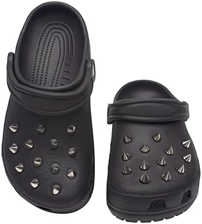 Hİ-REEKE Metal Spike Ayakkabı Charm için Croc Dekorasyon, gümüş Tasarımcı Punk Perçinler Charm için Crocs Sandalet Takunya