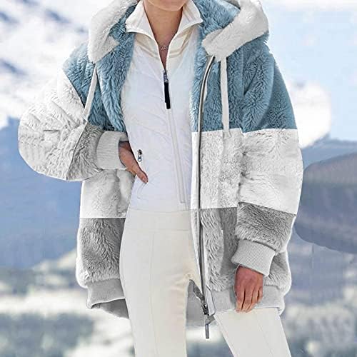 Zemub Güz Kış Sıcak Peluş Hoodie Kadınlar ıçin Boy Kazak Uzun Kollu Tişörtü Artı Boyutu Ceketler Çizgili Mont