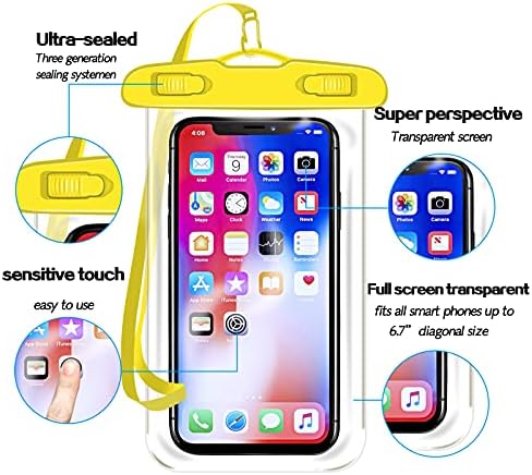MIUOLV 6 Paketi Evrensel Su Geçirmez telefon Kılıfı, kuru Çanta Su Geçirmez Telefon Kılıfı için Uyumlu iPhone 12 Pro 11 Pro