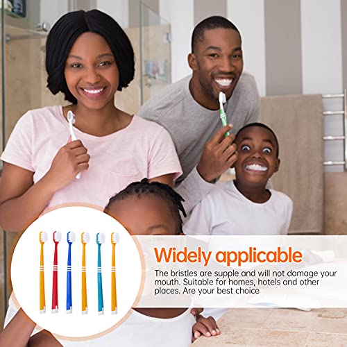 Healıfty 6 Adet Plastik Diş Fırçası Yumuşak Diş Fırçası Küçük Kafa El Diş Fırçası Ağız Temizleme Masaj Aracı Çocuklar Yetişkinler